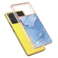 For Xiaomi Poco X6 Pro / Redmi K70E Electroplating Marble Dual-side IMD TPU Phone Case(Blue 018)