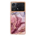 For Xiaomi Poco X6 Pro / Redmi K70E Electroplating Marble Dual-side IMD TPU Phone Case(Rose Red 014)