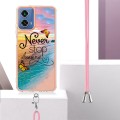 For Motorola Moto G34 Electroplating IMD TPU Phone Case with Lanyard(Dream Butterfly)