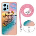 For Xiaomi Redmi Note 12 4G Global Electroplating IMD TPU Phone Case with Lanyard(Dream Butterfly)