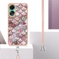 For Xiaomi 13T/13T Pro Electroplating IMD TPU Phone Case with Lanyard(Pink Scales)