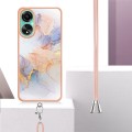 For Xiaomi 13T/13T Pro Electroplating IMD TPU Phone Case with Lanyard(White Marble)