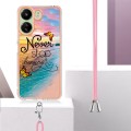 For Xiaomi Redmi 13C 4G Electroplating IMD TPU Phone Case with Lanyard(Dream Butterfly)