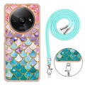 For Xiaomi Redmi A3 Electroplating IMD TPU Phone Case with Lanyard(Colorful Scales)