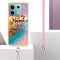 For Xiaomi Redmi Note 13 5G Global Electroplating IMD TPU Phone Case with Lanyard(Dream Butterfly)