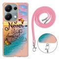 For Xiaomi Redmi Note 13 Pro 4G Global  Electroplating IMD TPU Phone Case with Lanyard(Dream Butterf