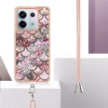 For Xiaomi Redmi Note 13 Pro 5G Global Electroplating IMD TPU Phone Case with Lanyard(Pink Scales)