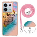 For Xiaomi Redmi Note 13 Pro 5G Global Electroplating IMD TPU Phone Case with Lanyard(Dream Butterfl