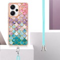 For Xiaomi Redmi Note 13 Pro+ 5G Electroplating IMD TPU Phone Case with Lanyard(Colorful Scales)