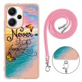 For Xiaomi Redmi Note 13 Pro+ 5G Electroplating IMD TPU Phone Case with Lanyard(Dream Butterfly)