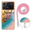 For Xiaomi Redmi K70E Electroplating IMD TPU Phone Case with Lanyard(Dream Butterfly)