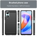 For Honor X5 Plus Brushed Texture Carbon Fiber TPU Phone Case(Black)