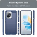 For Honor 100 Brushed Texture Carbon Fiber TPU Phone Case(Blue)