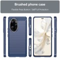 For Honor 100 Pro Brushed Texture Carbon Fiber TPU Phone Case(Blue)