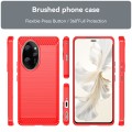 For Honor 100 Pro Brushed Texture Carbon Fiber TPU Phone Case(Red)