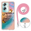 For OPPO A79 5G Global Electroplating IMD TPU Phone Case with Lanyard(Dream Butterfly)