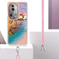 For OPPO Reno11 Pro 5G Global Electroplating IMD TPU Phone Case with Lanyard(Dream Butterfly)