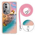 For OPPO Reno11 Pro 5G Global Electroplating IMD TPU Phone Case with Lanyard(Dream Butterfly)