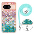 For Google Pixel 8 Electroplating IMD TPU Phone Case with Lanyard(Colorful Scales)