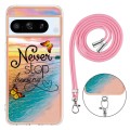 For Google Pixel 8 Pro Electroplating IMD TPU Phone Case with Lanyard(Dream Butterfly)