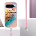 For Google Pixel 9 Pro Electroplating IMD TPU Phone Case with Lanyard(Dream Butterfly)