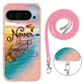 For Google Pixel 9 Pro Electroplating IMD TPU Phone Case with Lanyard(Dream Butterfly)