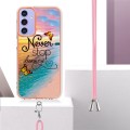For Samsung Galaxy A15 5G Electroplating IMD TPU Phone Case with Lanyard(Dream Butterfly)