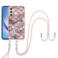 For Samsung Galaxy A25 5G Electroplating IMD TPU Phone Case with Lanyard(Pink Scales)