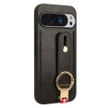 For Google Pixel 9 Pro Wristband Leather Back Phone Case(Black)