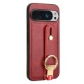 For Google Pixel 9 Wristband Leather Back Phone Case(Red)