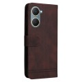 For vivo Y03 4G Skin Feel Life Tree Metal Button Leather Phone Case(Brown)