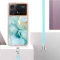 For Xiaomi Redmi K70E Electroplating Marble Dual-side IMD Phone Case with Lanyard(Green 003)