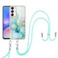 For Samsung Galaxy A05s Electroplating Marble Dual-side IMD Phone Case with Lanyard(Green 003)