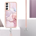 For Samsung Galaxy A05s Electroplating Marble Dual-side IMD Phone Case with Lanyard(Rose Gold 005)
