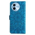For vivo Y38 5G / T3x 5G Global Embossed Sunflower Leather Phone Case(Blue)