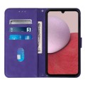 For Samsung Galaxy A25 5G / A24 Crossbody 3D Embossed Flip Leather Phone Case(Purple)