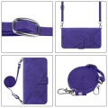 For Samsung Galaxy A15 Crossbody 3D Embossed Flip Leather Phone Case(Purple)