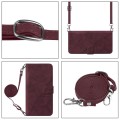 For Samsung Galaxy A15 Crossbody 3D Embossed Flip Leather Phone Case(Wine Red)