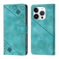 For iPhone 16 Pro Skin-feel Embossed Leather Phone Case(Green)
