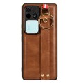 For vivo S18 Pro 5G / V30 Pro 5G Wristband Leather Back Phone Case(Brown)