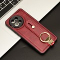For vivo S18e 5G Wristband Leather Back Phone Case(Red)