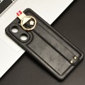 For vivo iQOO Neo9 Pro Wristband Leather Back Phone Case(Black)