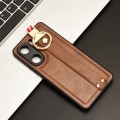 For vivo iQOO Neo9 Pro Wristband Leather Back Phone Case(Brown)