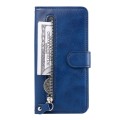 For vivo Y03 4G Fashion Calf Texture Zipper Leather Phone Case(Blue)