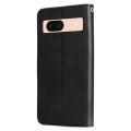 For Google Pixel 8a Fashion Calf Texture Zipper Leather Phone Case(Black)