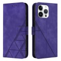 For iPhone 16 Pro Max Crossbody 3D Embossed Flip Leather Phone Case(Purple)