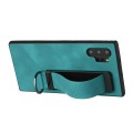 For Samsung Galaxy Note10+ Wristband Holder Leather Back Phone Case(Green)