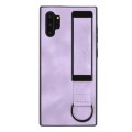 For Samsung Galaxy Note10+ Wristband Holder Leather Back Phone Case(Purple)