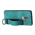 For Samsung Galaxy S9 Wristband Holder Leather Back Phone Case(Green)