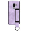 For Samsung Galaxy S9+ Wristband Holder Leather Back Phone Case(Purple)